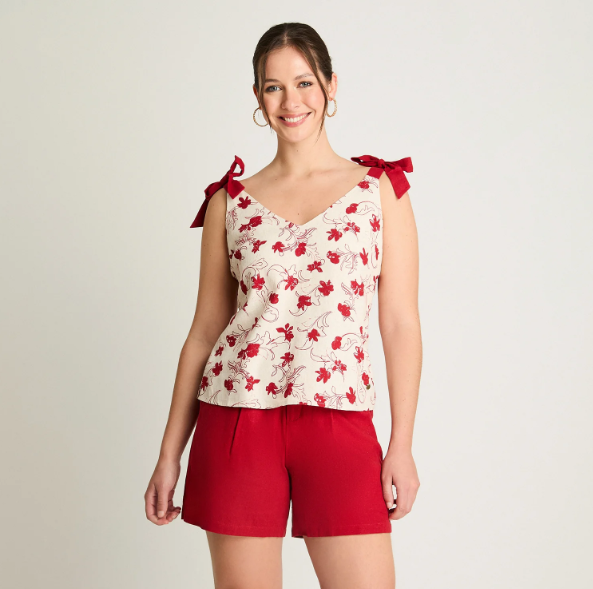 BLUSA SIN MANGA ESTAMPADA